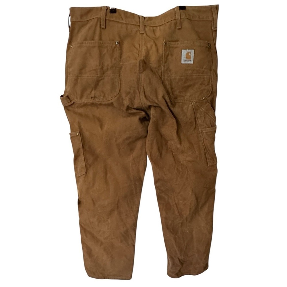 CARHARTT Men's 38x31 Brown Canvas Double Knee Carpenter Pants Stained - Picture 5 of 13